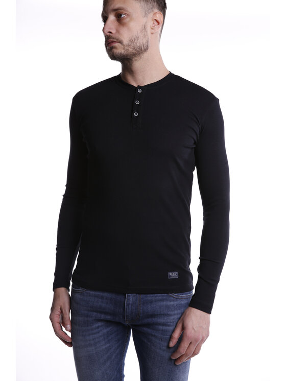 Cross Jeans Cross Jeans Longsleeve 15129-020 Czarny Slim Fit