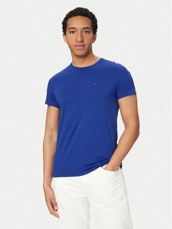 Tommy Jeans Tricou DM0DM04411 Albastru Slim Fit