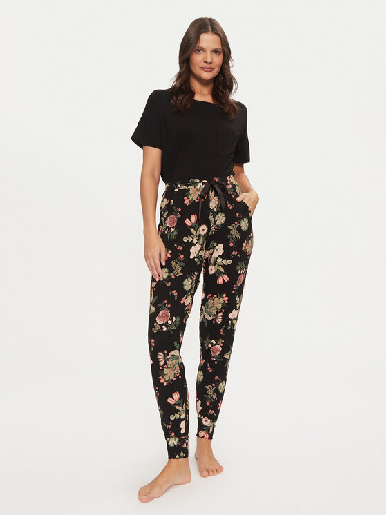 Hunkemöller Hunkemöller Pantaloni pijama 206549 Negru Regular Fit