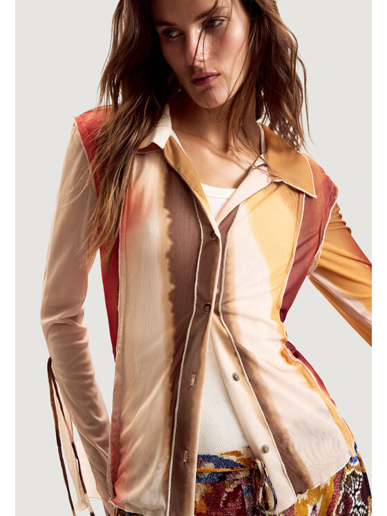 Desigual Desigual Särk TS_PAINT_LACROIX Beež Casual Fit