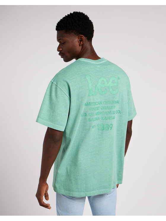Lee Lee T-Shirt LOOSE LOGO TEE Zielony Regular Fit