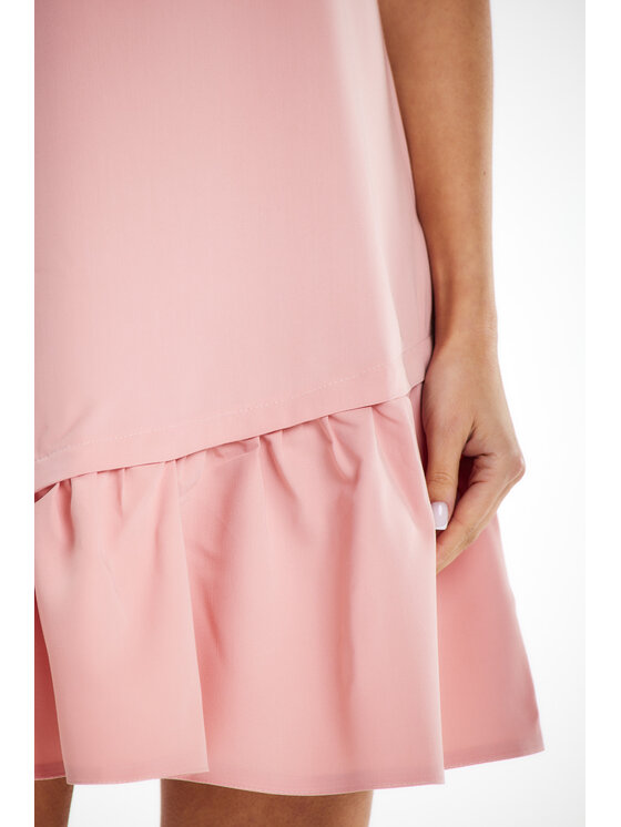 Awama Awama Sukienka letnia A644 Różowy Basic Fit