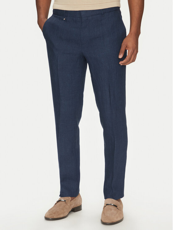 BOSS Bavlnené nohavice C-Genius 50540518 Tmavomodrá Slim Fit