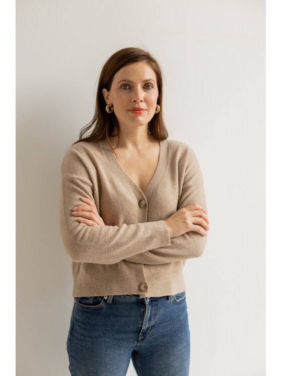 Entelier Entelier Kardigan kardigan Noemi Beżowy Relaxed Fit
