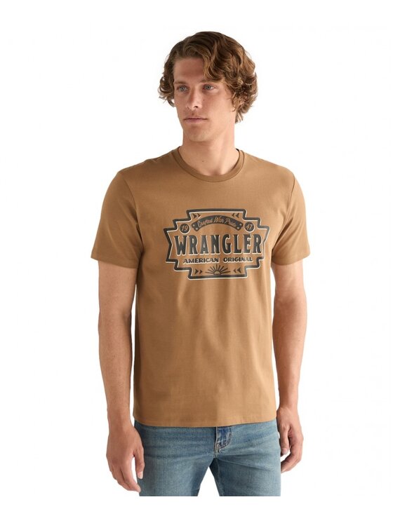 Wrangler Wrangler T-Shirt AMERICANA TEE Żółty Regular Fit