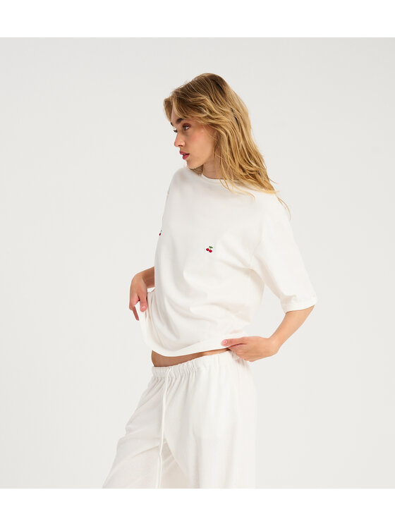 Le Songe Le Songe T-Shirt CHERRY Biały Oversize