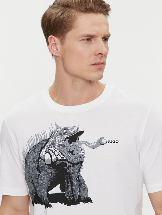 HUGO Hugo T-krekls Dibeach 50513812 Balts Regular Fit