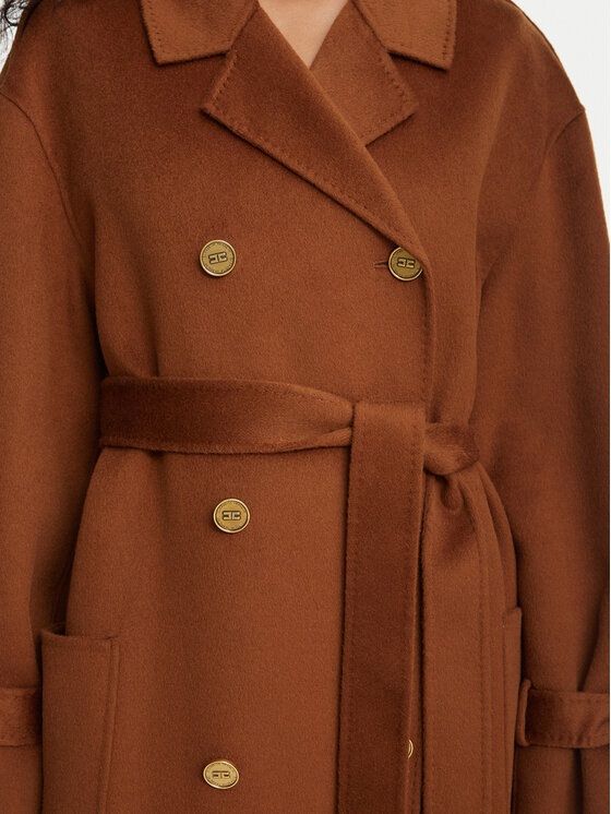 Elisabetta Franchi Elisabetta Franchi Cappotto di lana CP-02D-66E2-V790 Marrone Regular Fit
