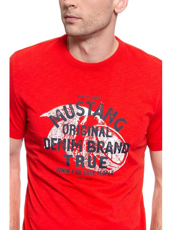 Mustang Mustang T-Shirt ALEX C PRINT Czerwony Regular Fit