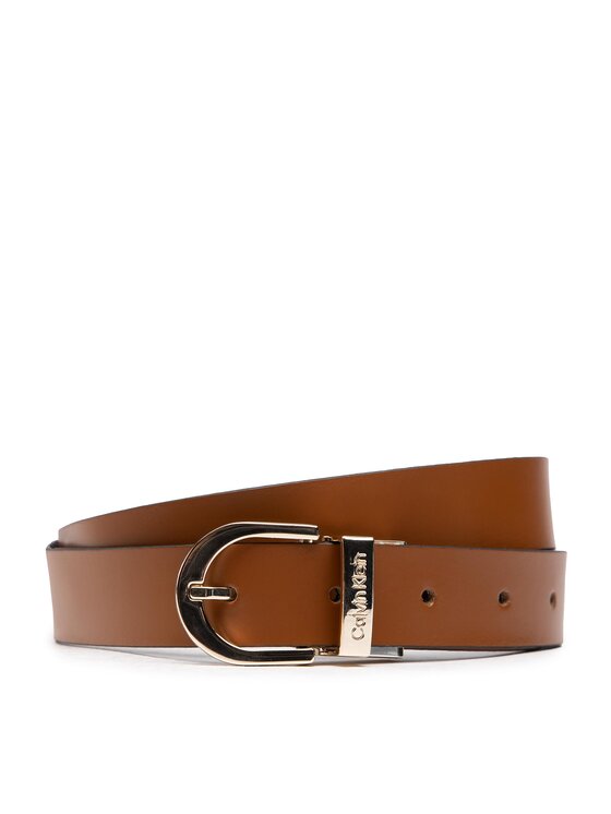 Calvin Klein Calvin Klein Dámsky opasok Ck Must Rd Buckle Rev 2.5Belt K60K609981 Hnedá
