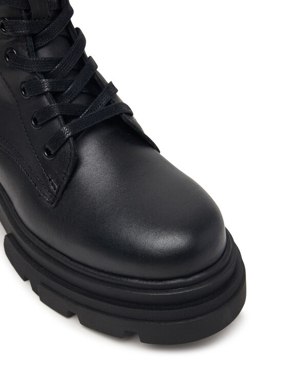 Tommy Hilfiger Tommy Hilfiger Trapery Leather Th Buckled Lace-Up Boot FW0FW09550 Czarny