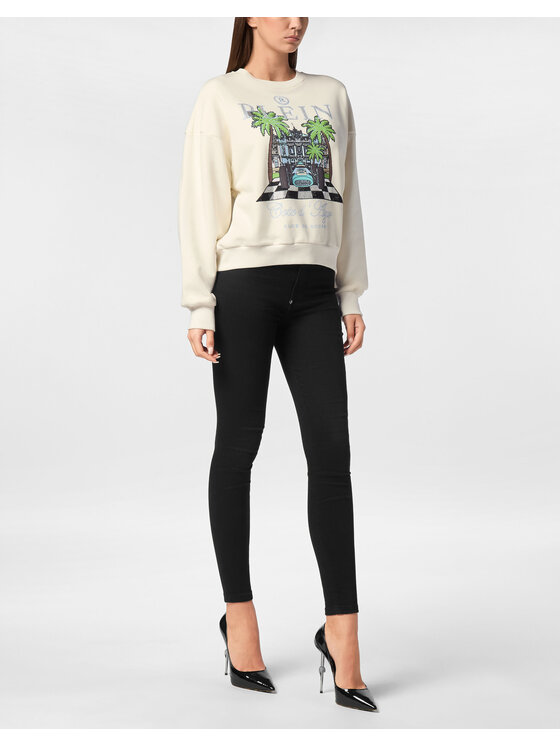 PHILIPP PLEIN PHILIPP PLEIN Bluza 24893 Biały Regular Fit