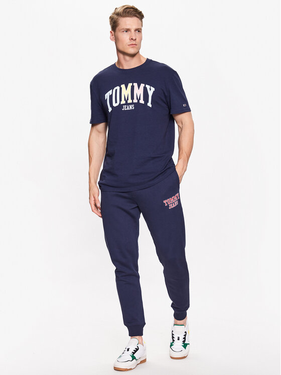 Tommy Jeans Tommy Jeans Spodnie dresowe Entry Graphic DM0DM16337 Granatowy Slim Fit