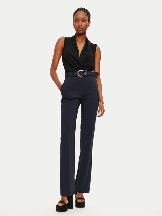 Rinascimento Rinascimento Kalhoty z materiálu 1000769154241 Tmavomodrá Regular Fit