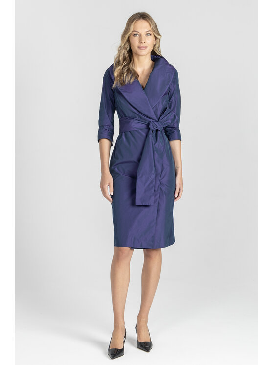 Deni Cler Milano Deni Cler Milano Sukienka koktajlowa W-DC-3378-E5-A4-68-1 Fioletowy Regular Fit