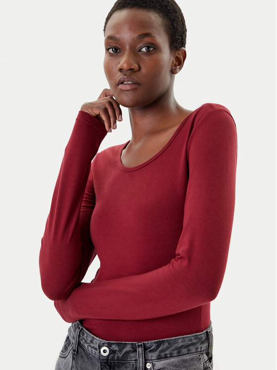 ONLY ONLY Bluza Live Love 15204712 Bordo rdeča Stretch Fit