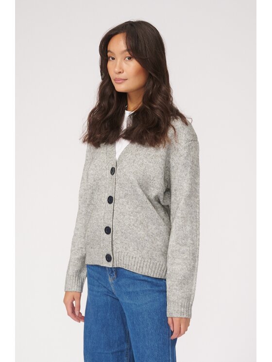 TeeShoppen TeeShoppen Kardigan 'Basic Collection' Szary Regular Fit