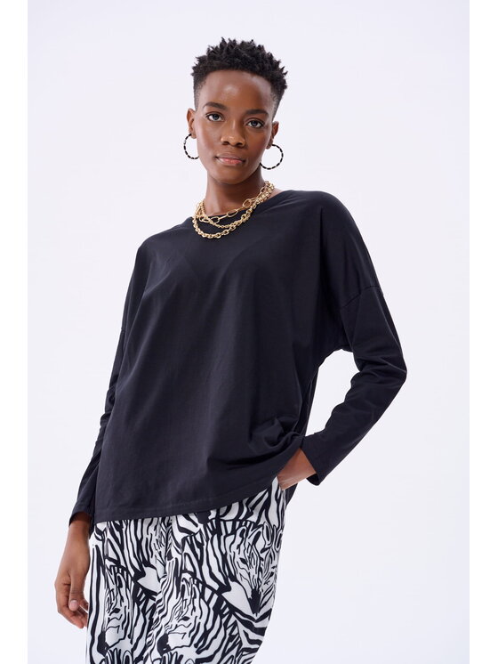 blue shadow blue shadow Bluzka Blair 2 Czarny Regular Fit