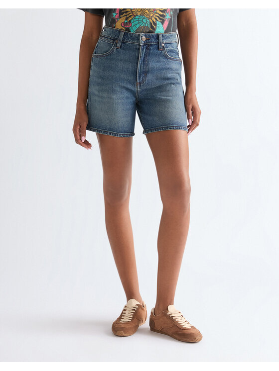 Wrangler Wrangler Szorty jeansowe COWBOY SHORT 5 INCH Niebieski Loose Fit