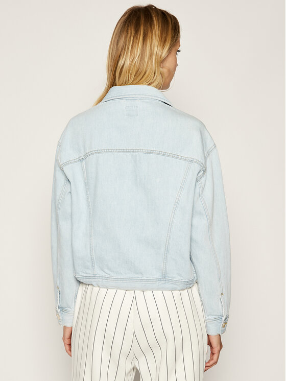 Lee Lee Kurtka jeansowa Rider Drawstring L54LGGQB 112112791 Błękitny Relaxed Fit