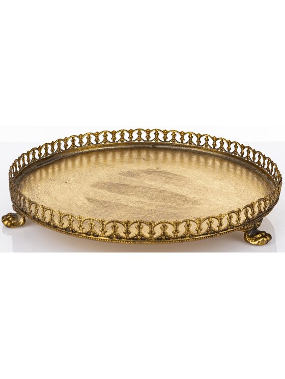 MIAhome MIAhome Patera taca okrągła z kloszem 17x25x25 cm OMBRA Złoty