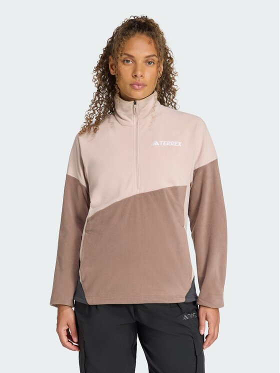 adidas adidas Bluza techniczna Terrex Multi Climawarm Fleece Brązowy Regular Fit