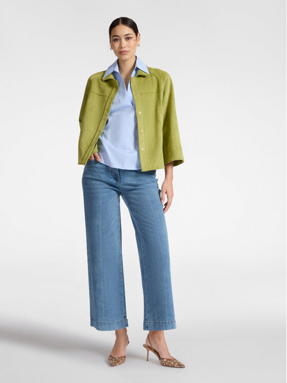 Elena Mirò Elena Mirò Jeansy P512P000389N024 Turkusowy Cropp Fit