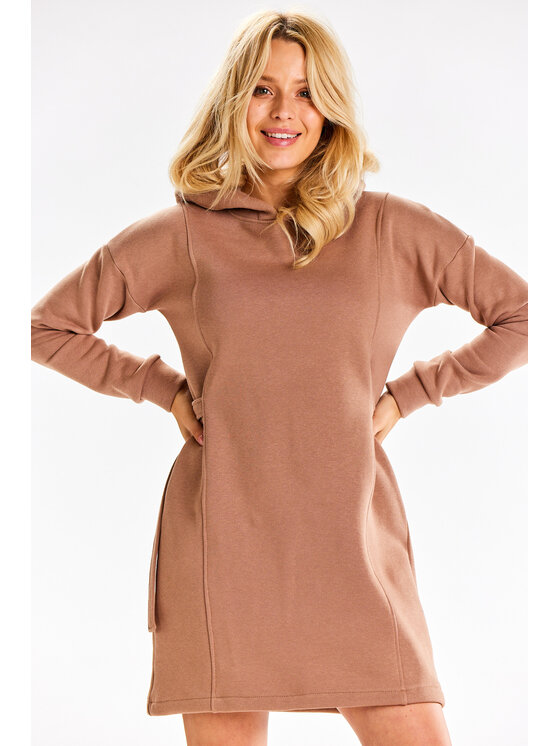 Infinite You Sukienka dzianinowa, rozmiar XL, Beżowa, M331