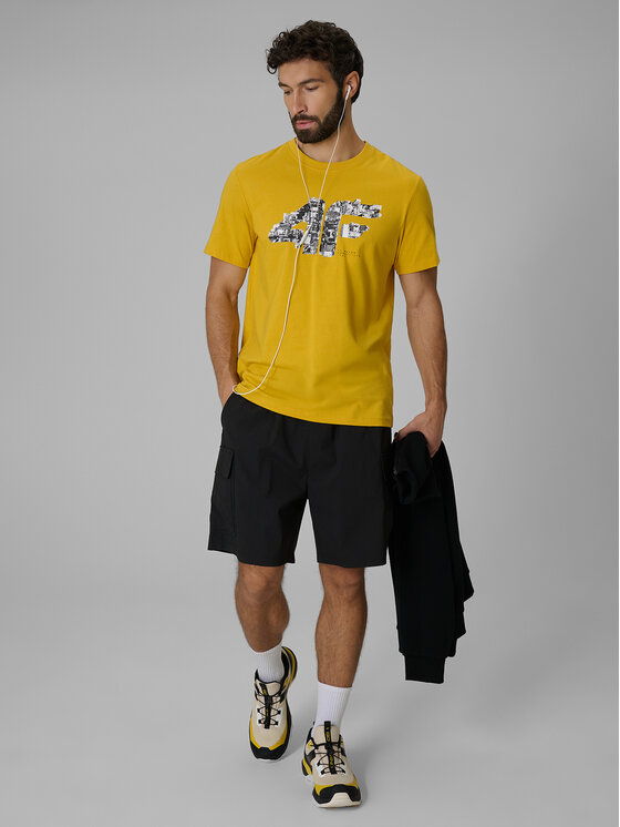 4F 4F T-Shirt CITY Żółty Regular Fit