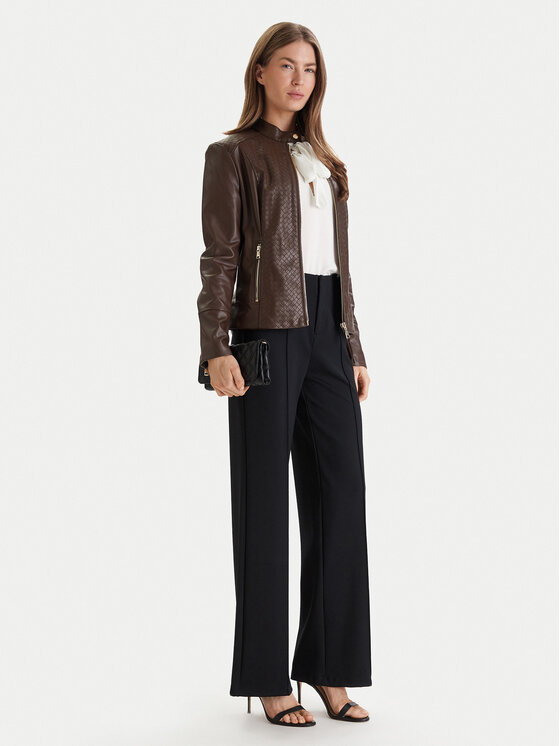 Guess Guess Bunda z imitace kůže W6RL52 WL850 Hnědá Regular Fit