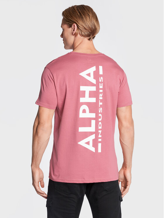 Alpha Industries Alpha Industries Tričko Backprint 128507 Ružová Regular Fit