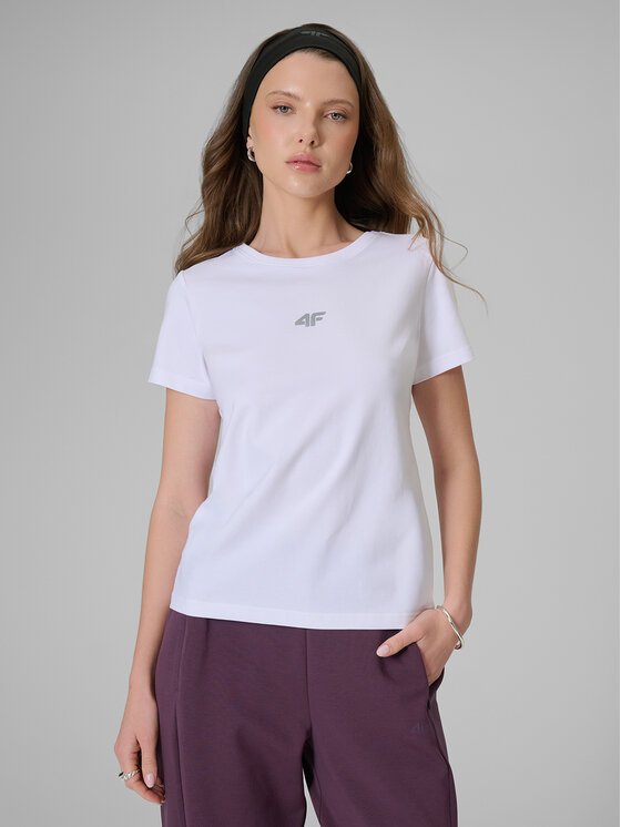 4F 4F T-Shirt NOS Biały Slim Fit