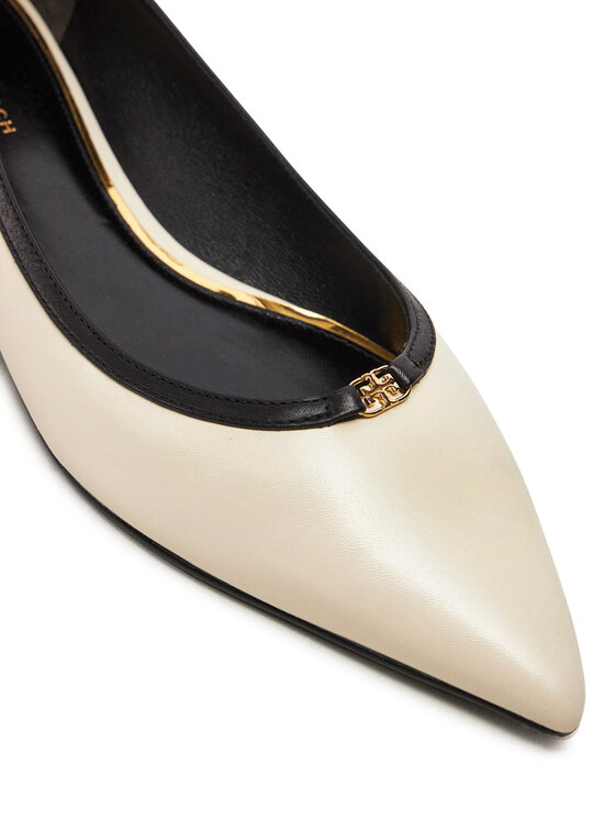Tory Burch Tory Burch Baleriny Double T Buckle Pointed 155739 Beżowy