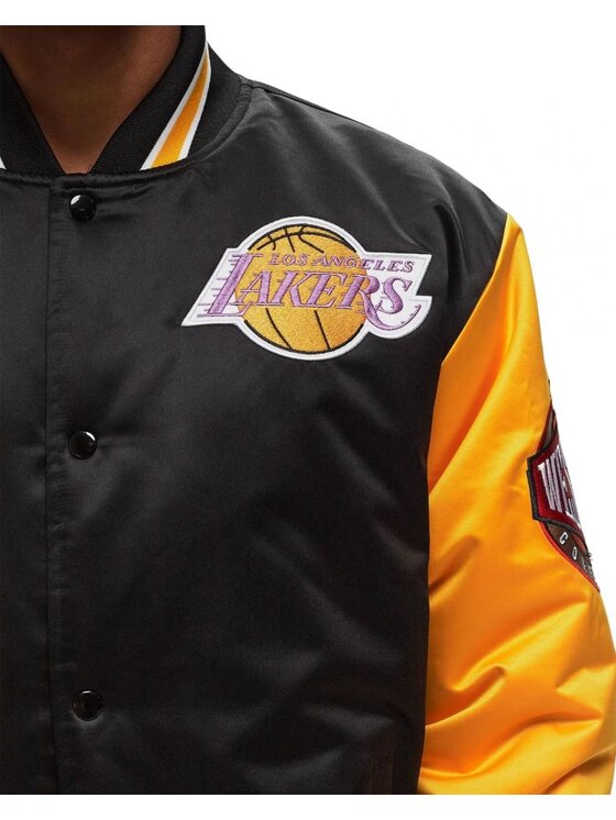 Mitchell & Ness Mitchell & Ness Kurtka zimowa NBA PRIMETIME HEAVYWEIGHT SATIN JACKET VINTAGE LOGO LAKERS Czarny Regular Fit