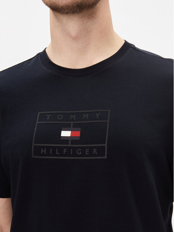 Tommy Hilfiger Tommy Hilfiger T-krekls Big Graphic S/S Tee MW0MW34204 Tumši zils Regular Fit