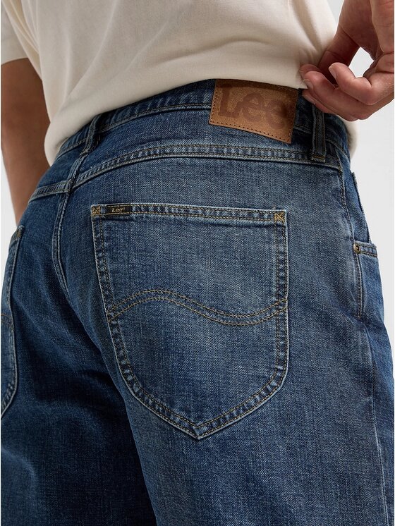 Lee Lee Szorty jeansowe 5 POCKET SHORT Niebieski Regular Fit