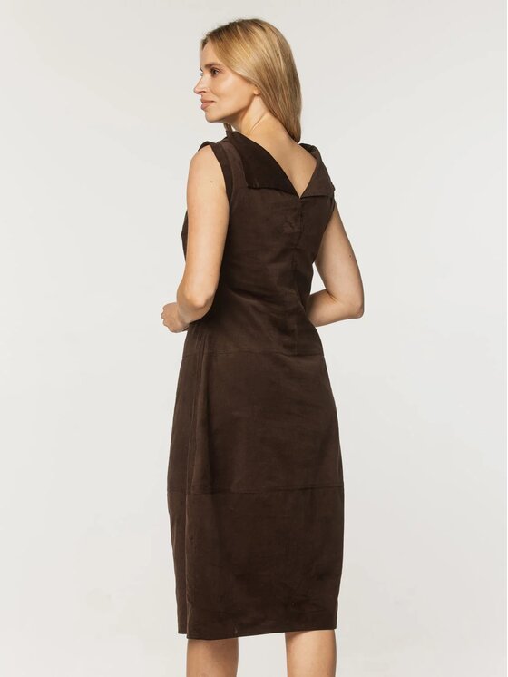 Willsoor Willsoor Sukienka codzienna 67972 Brązowy A-Line Fit