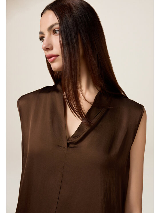 Oltre Oltre Blusa 2270R003024N022 Marrone Regular Fit