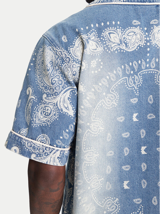 Karl Kani Karl Kani Cămașă Paisley Denim Baseball PD00005371 Albastru Regular Fit