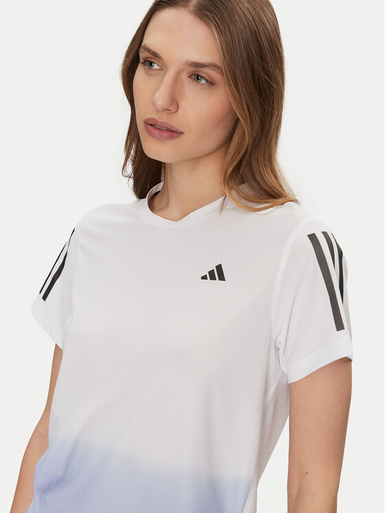 adidas adidas Funkčné tričko Own the Run Colorblock JC9889 Biela Regular Fit