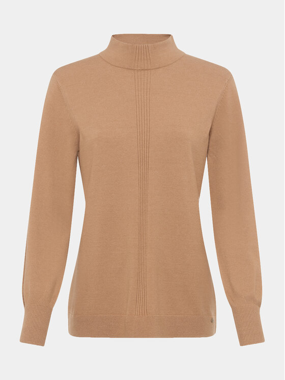 Olsen Sweter Eva 11003582 Beżowy Shaped Fit | Modivo.pl