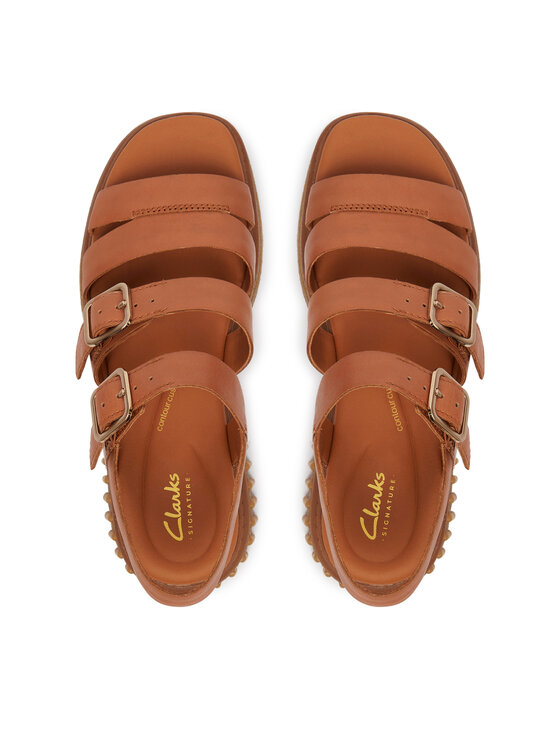 Clarks Clarks Сандали Evamar Strap 26185889 Кафяв