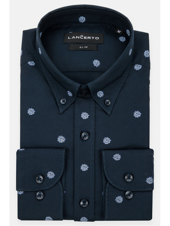 Lancerto Lancerto Koszula Amaris KO073123000003 Granatowy Slim Fit