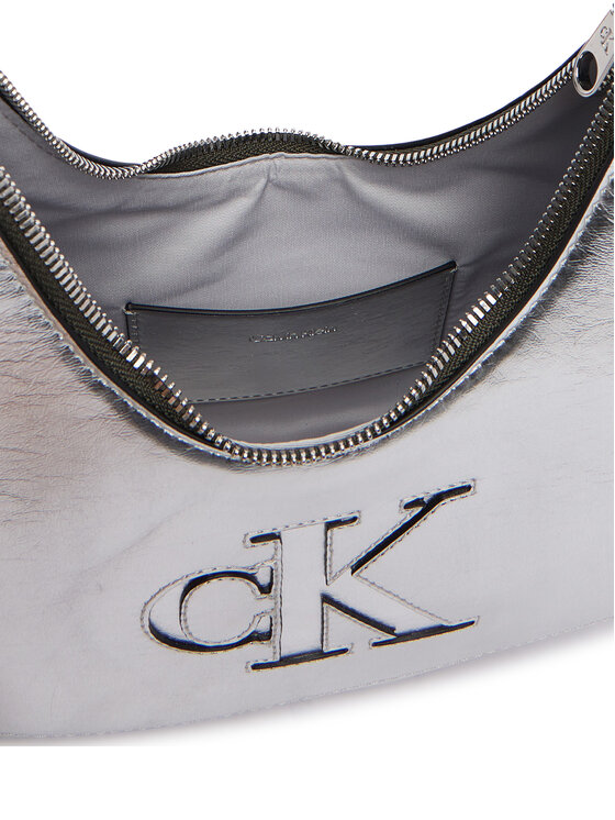 Calvin Klein Calvin Klein Torebka Bold Ck Outline Mtl Shoulder Bag LV04F3897G Srebrny