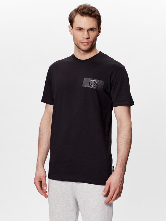 Plein Sport Plein Sport Tričko SACC MTK6027 SJY001N Čierna Regular Fit