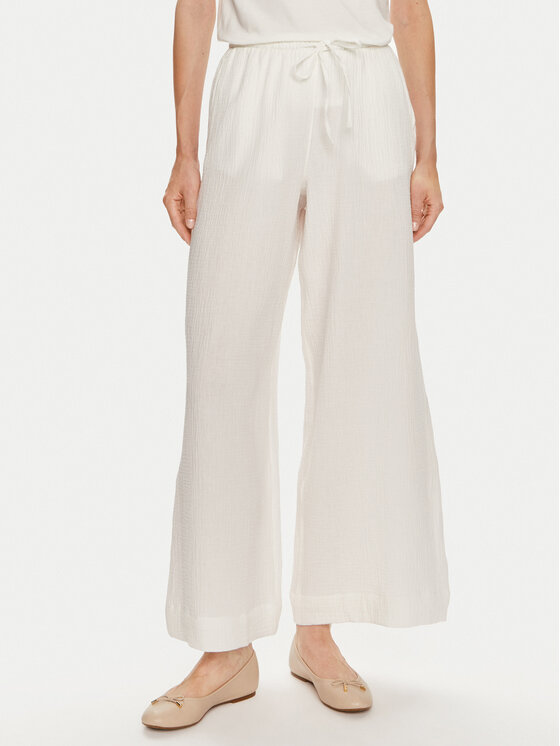 Gina Tricot Gina Tricot Kalhoty z materiálu 22655 Bílá Wide Leg