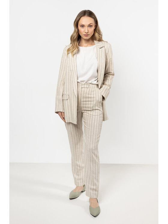 Awama Awama Spodnie damskie A726 Beżowy Basic Fit