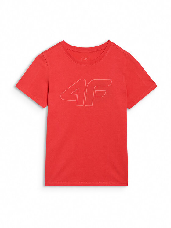 4F 4F T-Shirt BASIC+ Czerwony Regular Fit