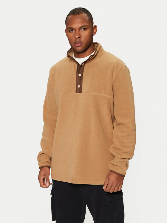 Brave Soul Fleecová mikina MSS-675DOM Hnedá Relaxed Fit