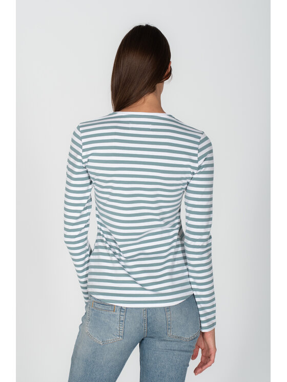MANDRAGORA MANDRAGORA Blusa fit paski Verde Regular Fit